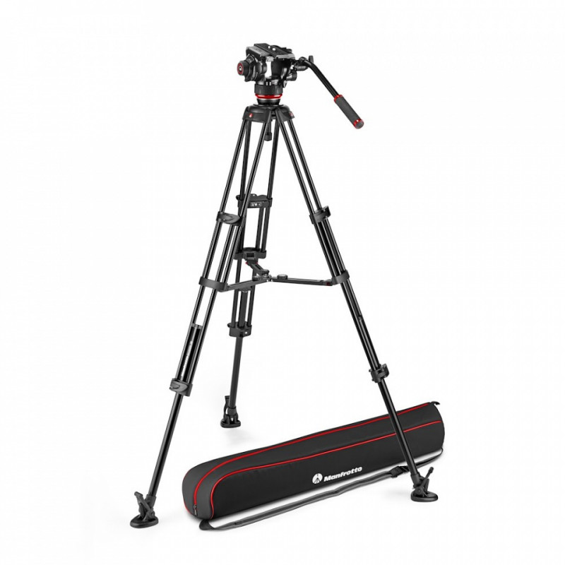 MANFROTTO MVK504XTWINMA TESTA VIDEO FLUIDA 504X E TREP 2 TUDI IN ALLUMINIO E STAB. CENTRALE | Fcf Forniture Cine Foto