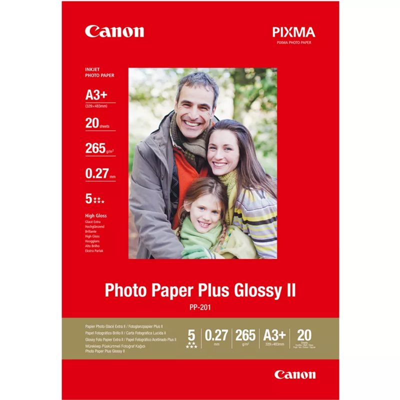 CANON A3+ PLUS GLOSSY II PP-201 20 FOGLI