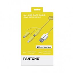 PANTONE PT-USB003Y1 3IN1 CAVO 1.2MT YELLOW