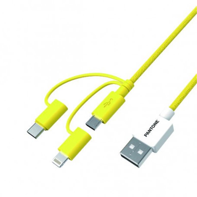 PANTONE PT-USB003Y1 3IN1 CAVO 1.2MT YELLOW