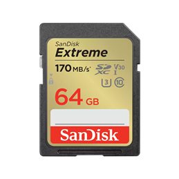 SANDISK SDXC EXTREME 64GB READ 180MB/S WRITE 90MB/S