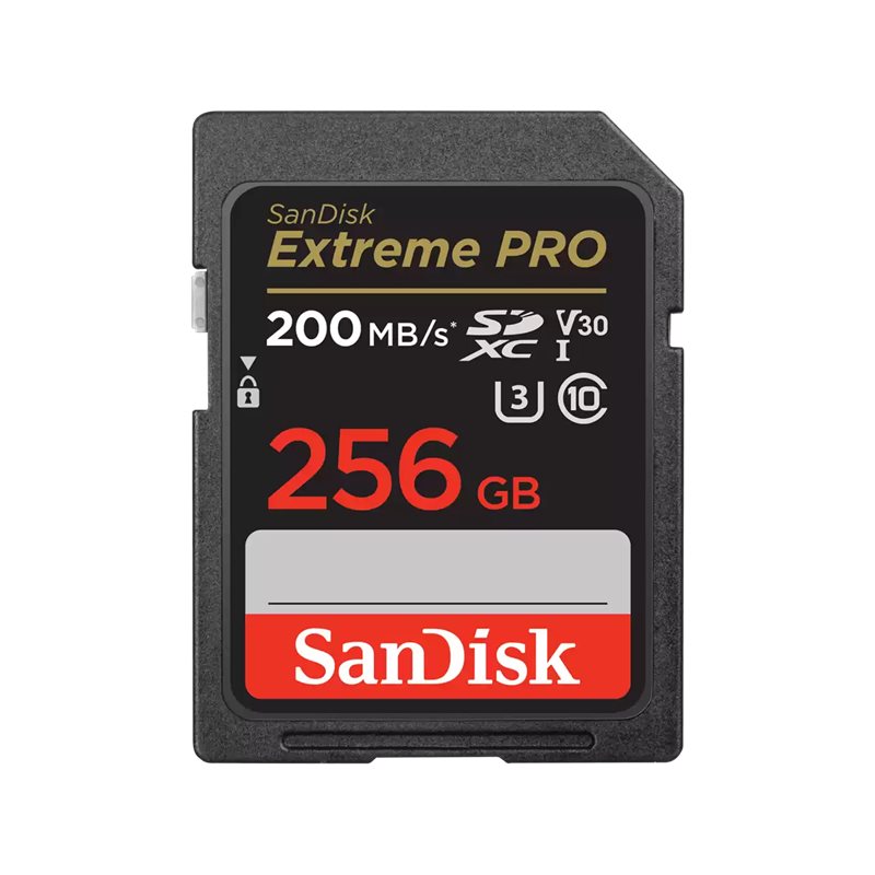 SANDISK SDXC EXTREME PRO 256GB READ 200MB/S WRITE 90MB/S 