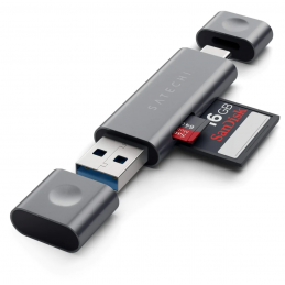 Satechi - Lettore Scheda SD per USB-C e USB 3.0 - Space Grey